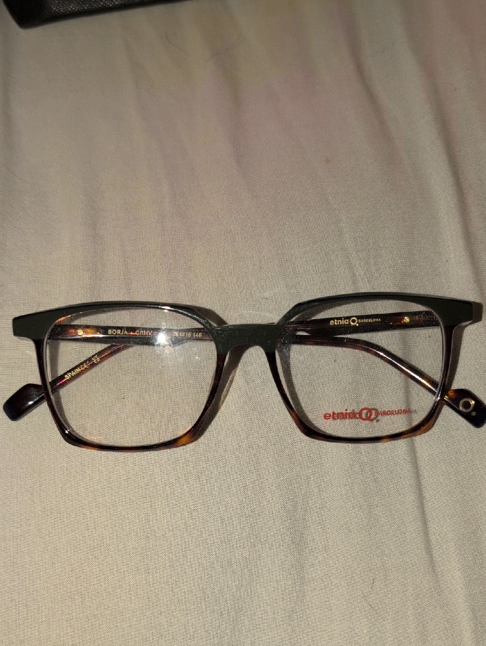 Men’s Etnia Borja Tortoiseshell and Green Optical Glasses